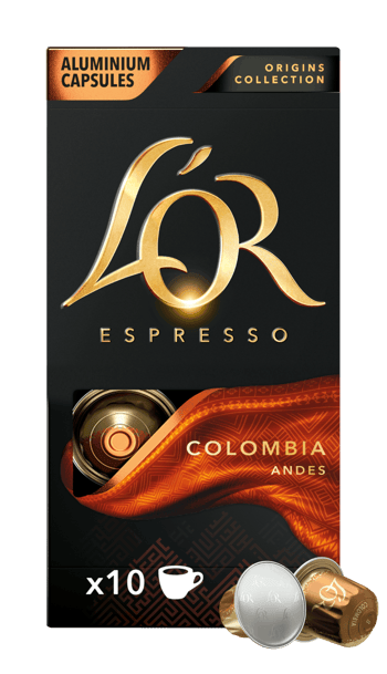lor espresso origins colombia x10 optimised pods